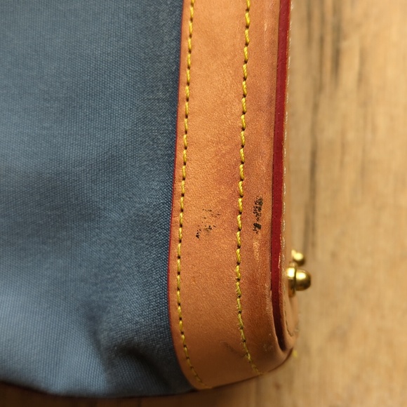 Dooney & Bourke Blue and Tan Canvas Shoulder Bag - Picture 5 of 12